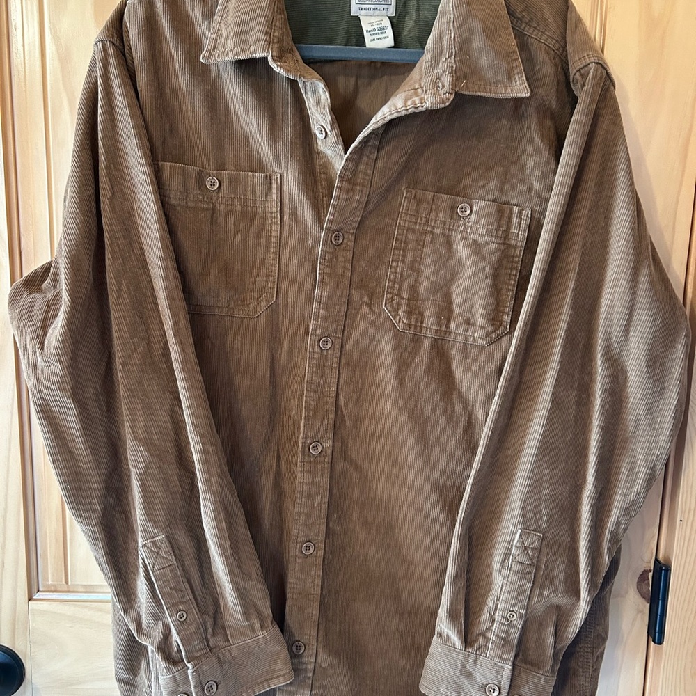 L.L. Bean Tan Corduroy Shirt Jacket